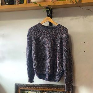 Heartloom Blue & Pink Speckled Sweater Sz L